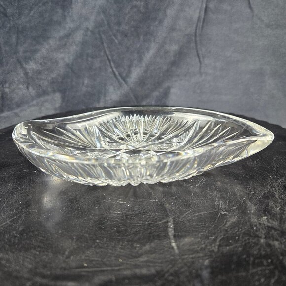 Clear Cut Glass Crystal Candy Dish/Trinket Dish Vintage Collectible - Picture 2 of 12